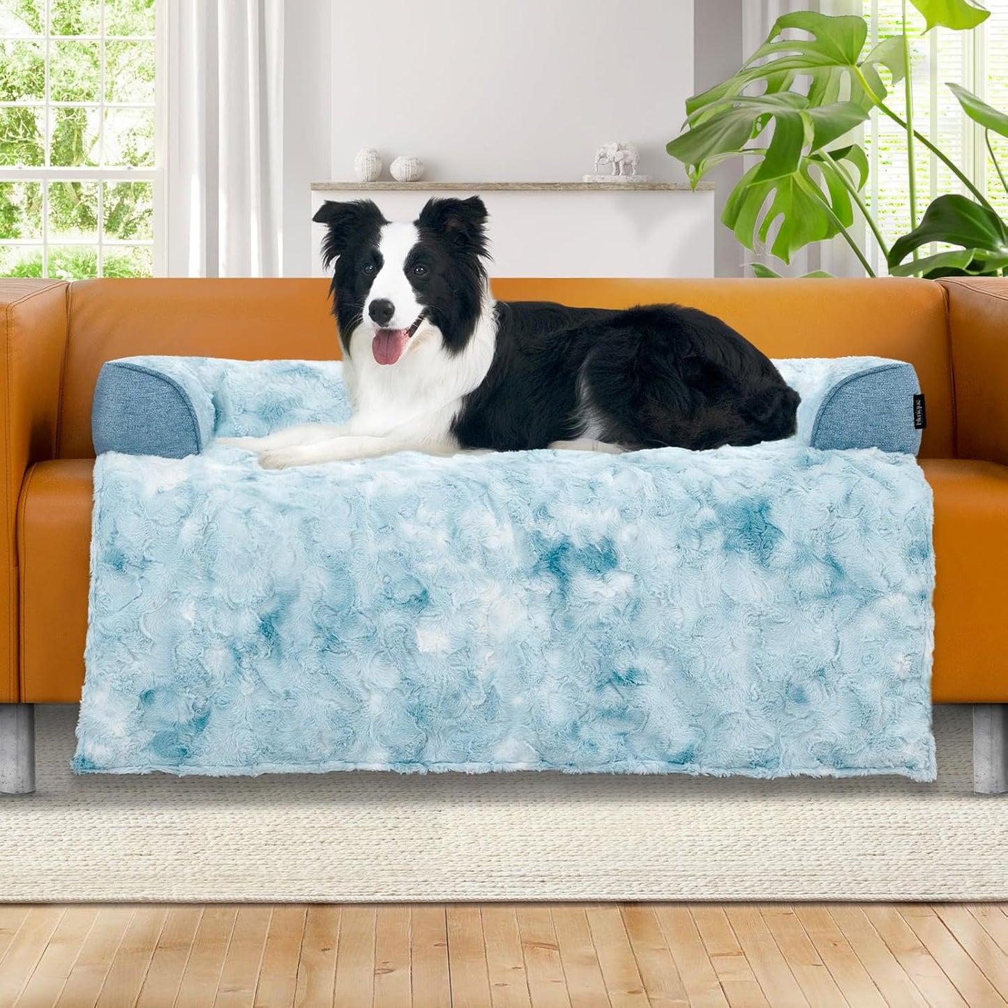 Calming Dog Couch Bed for Large Dogs - Cozy Faux Fur Comfort