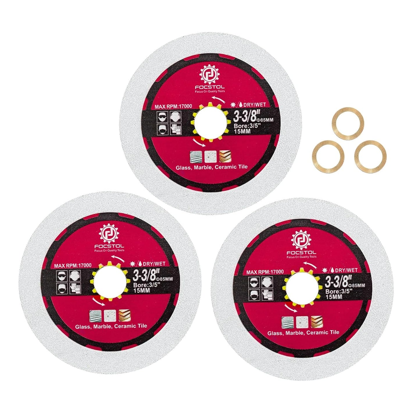 FOCSTOL Diamond Glass Cutting Disc 3pcs - Precise Glass Cutting