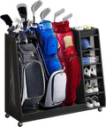 DWVO Wooden Golf Bag Stand with Wheels