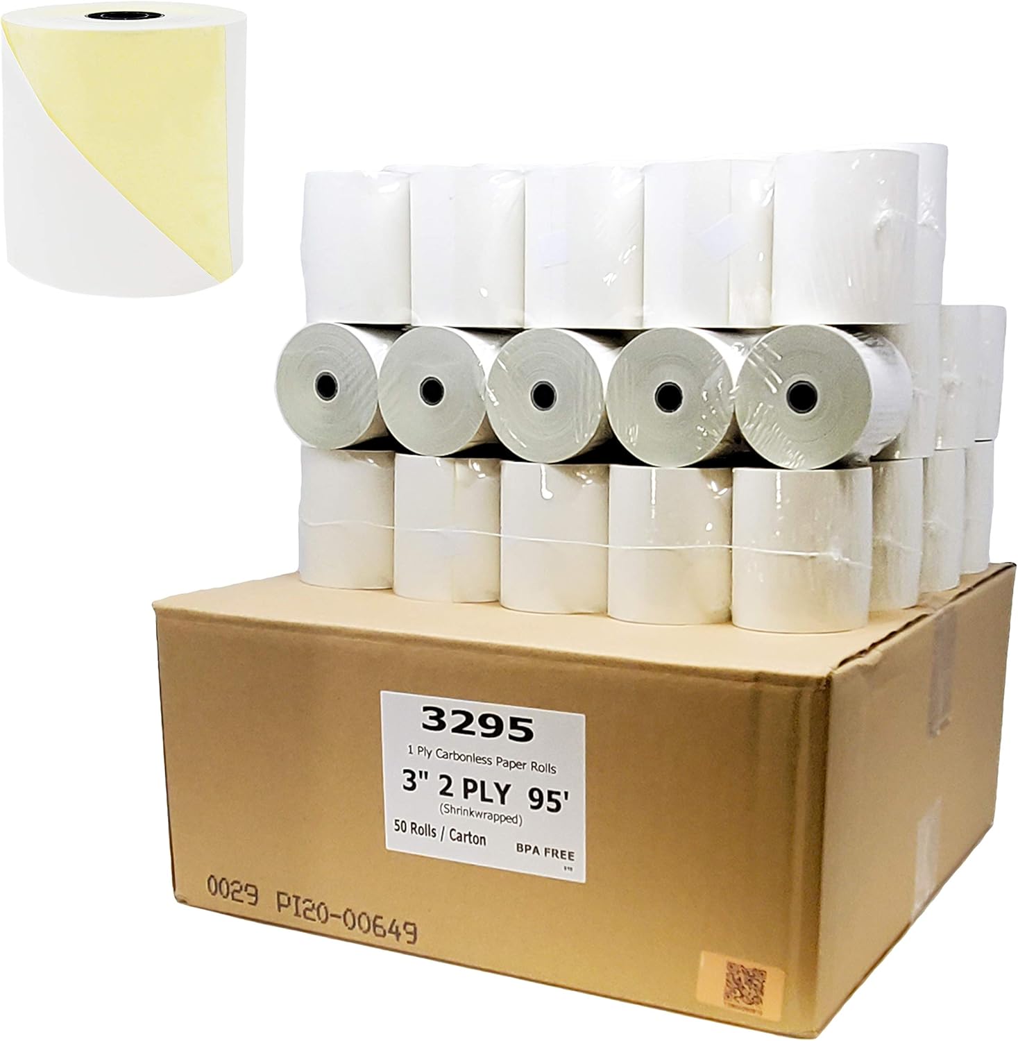 BuyRegisterRolls 2 Ply Carbonless Rolls for Kitchen Printers