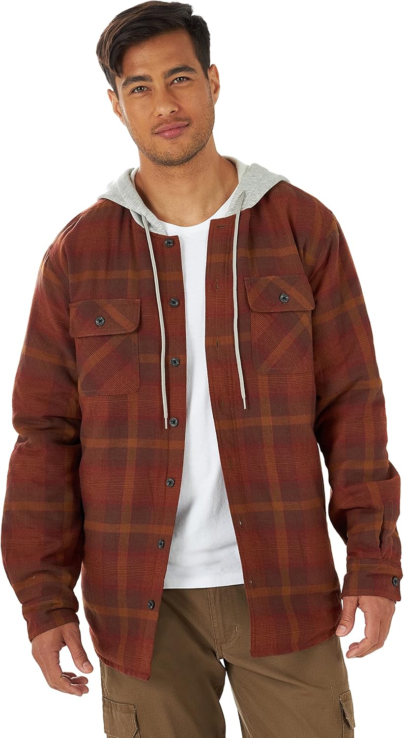 Wrangler Authentics Men's Long Sleeve Quilted Flannel Shirt Jacket