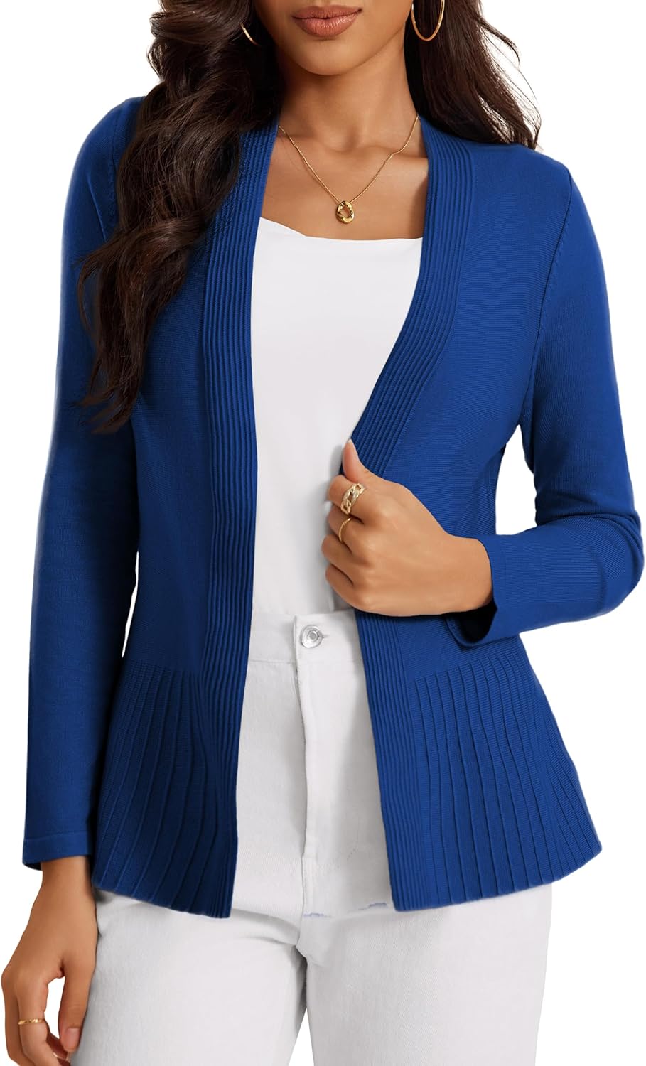 Women's Casual Open Front Sweater Long Sleeve Cardigan