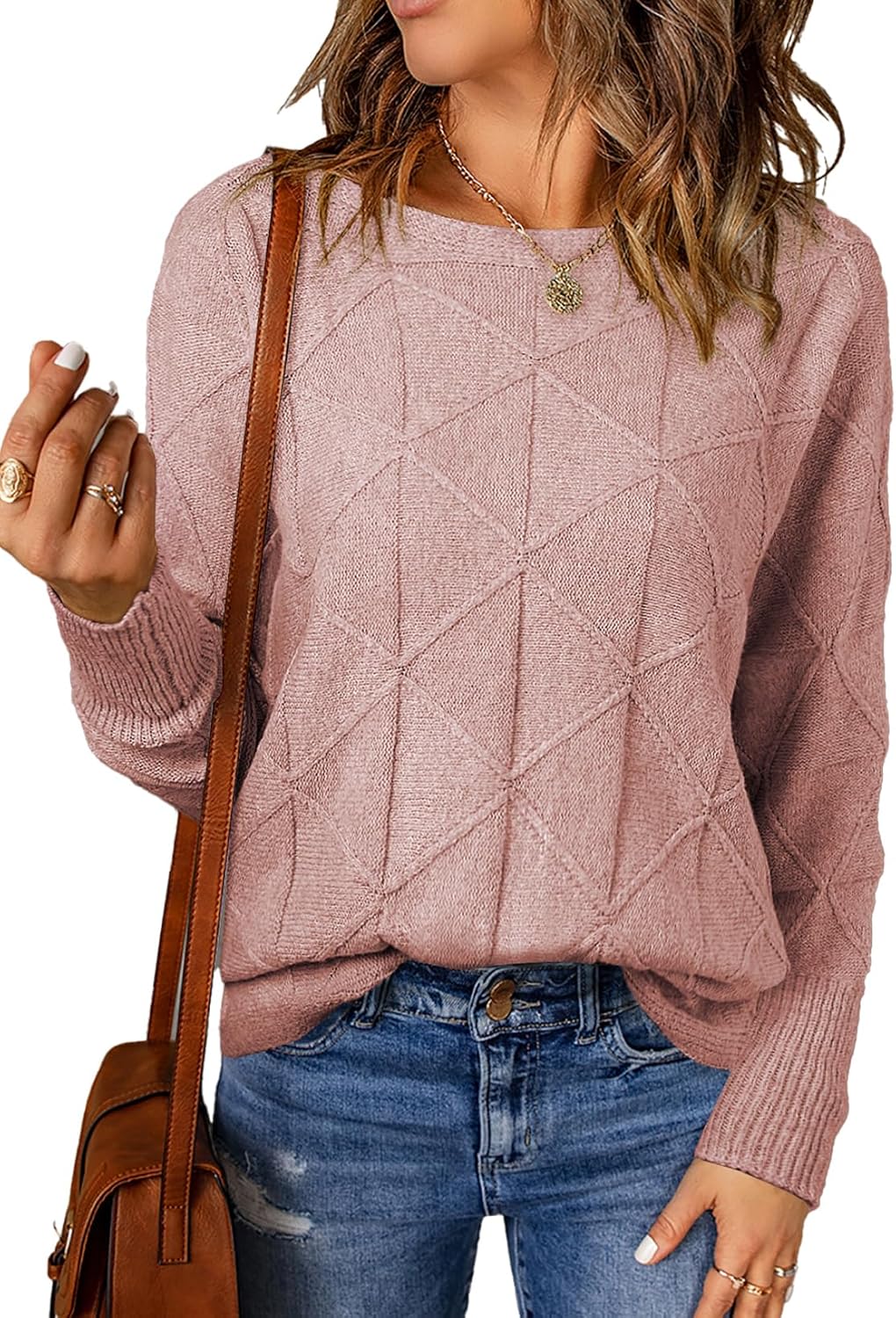 EVALESS Casual Crewneck Sweaters for Women Fall Winter 2025
