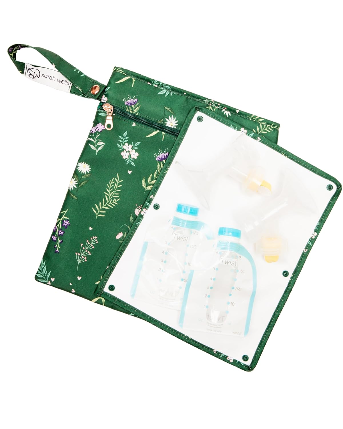 Pumparoo Wet Dry Bag for Breast Pump Parts - Olive You Style