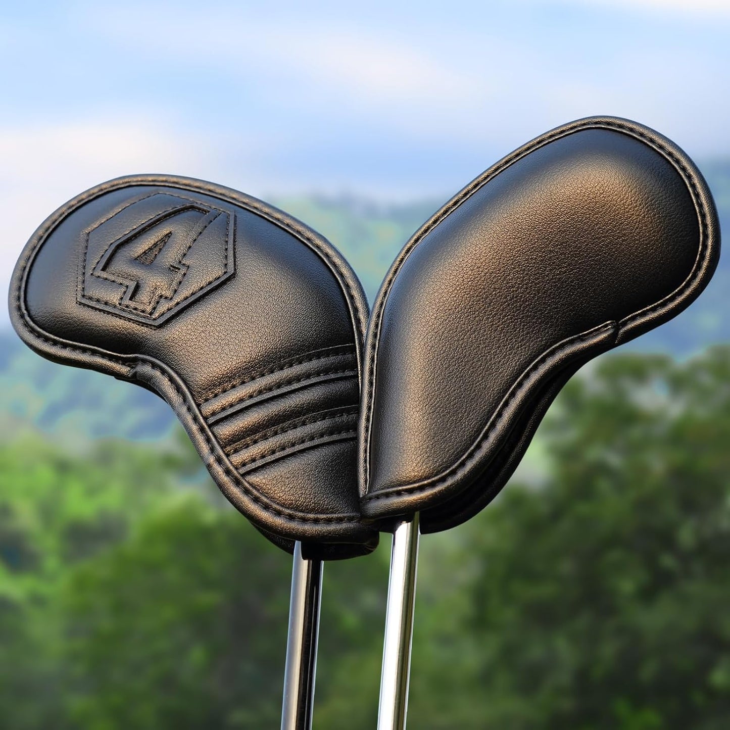 Magnetic Golf Iron Covers Set - 10 Pcs PU Leather Headcovers
