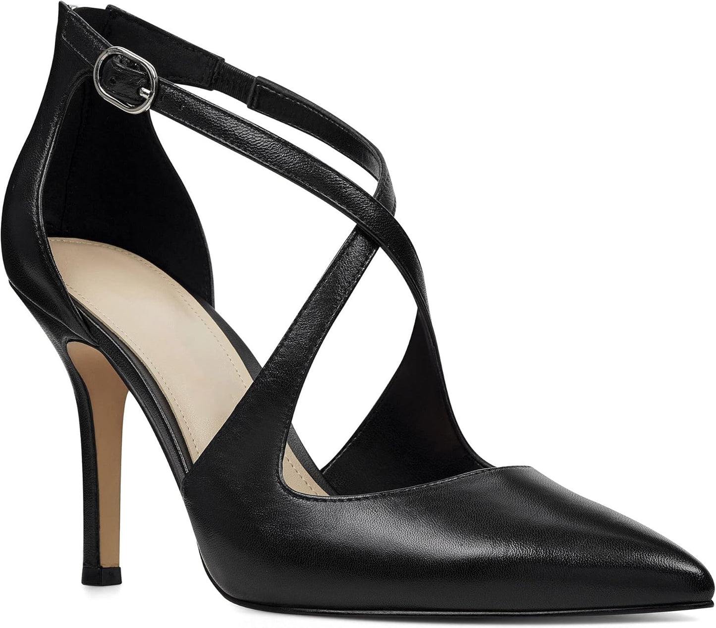 Minshluu Womens Pumps High Heels with Crossed Strap Design