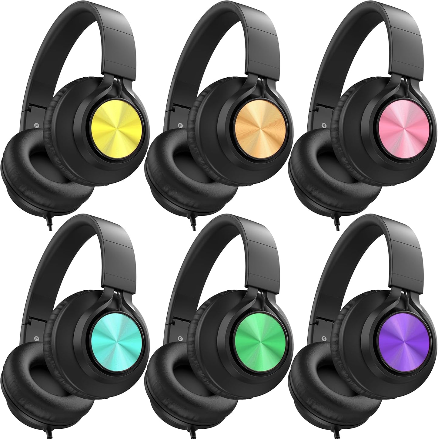 AILIHEN Classroom Headphones Bulk 6 Pack for Kids Learning