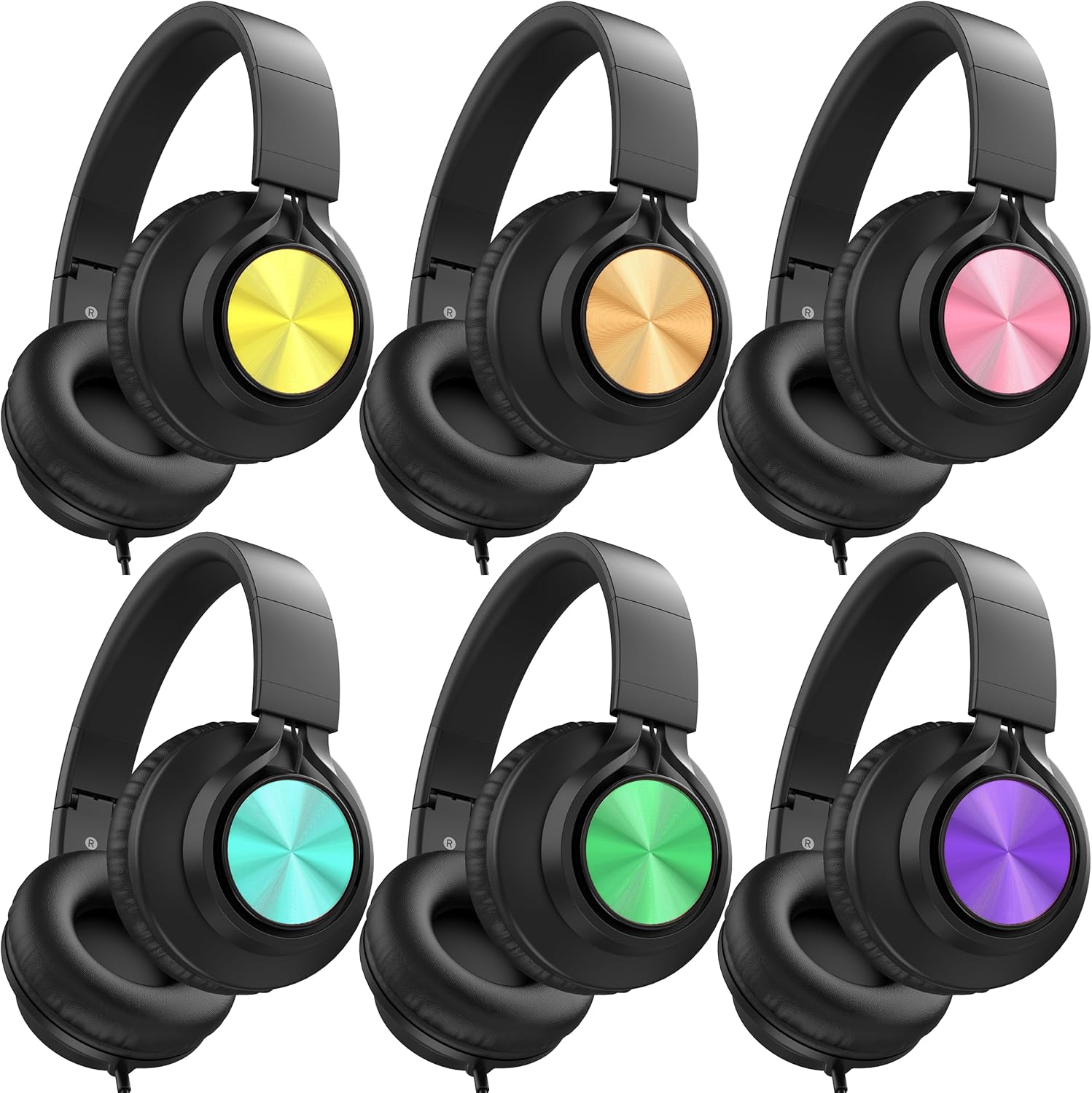 AILIHEN Classroom Headphones Bulk 6 Pack for Kids Learning
