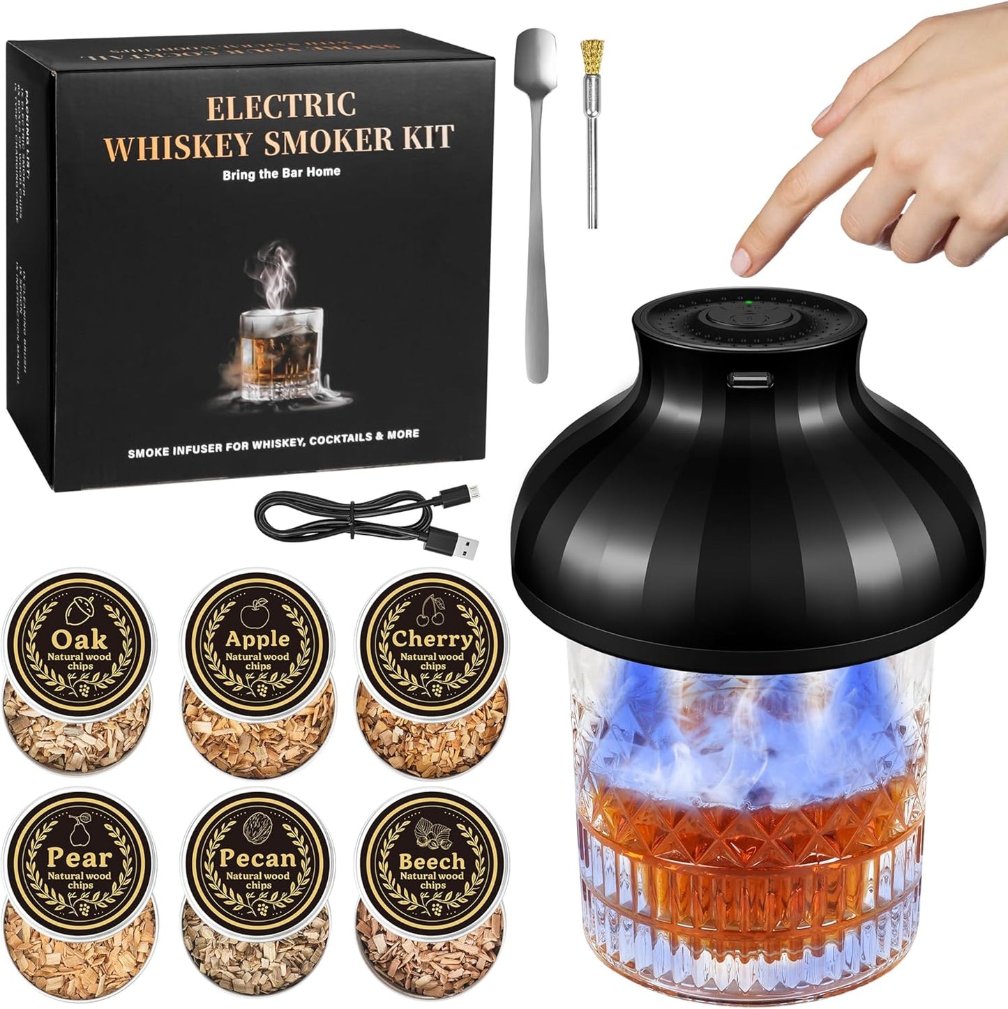 Electric Whiskey Smoker Kit for Unique Cocktail Experiences