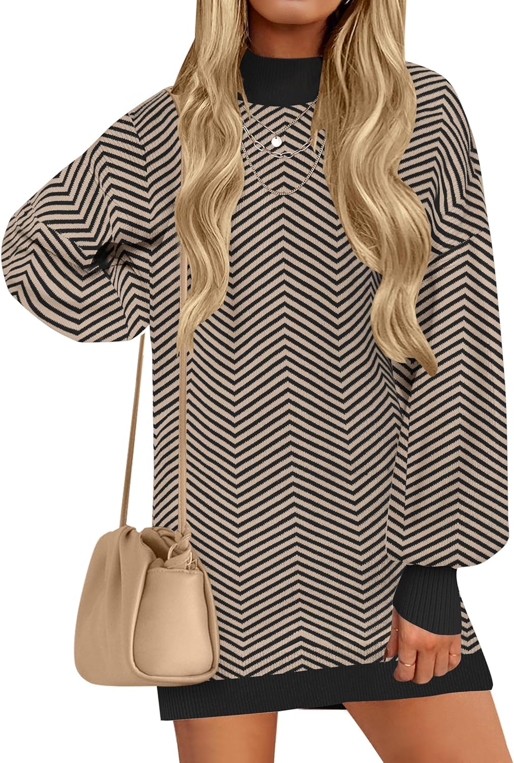 ZESICA Women's Fall Turtleneck Sweater Dress for Casual Style