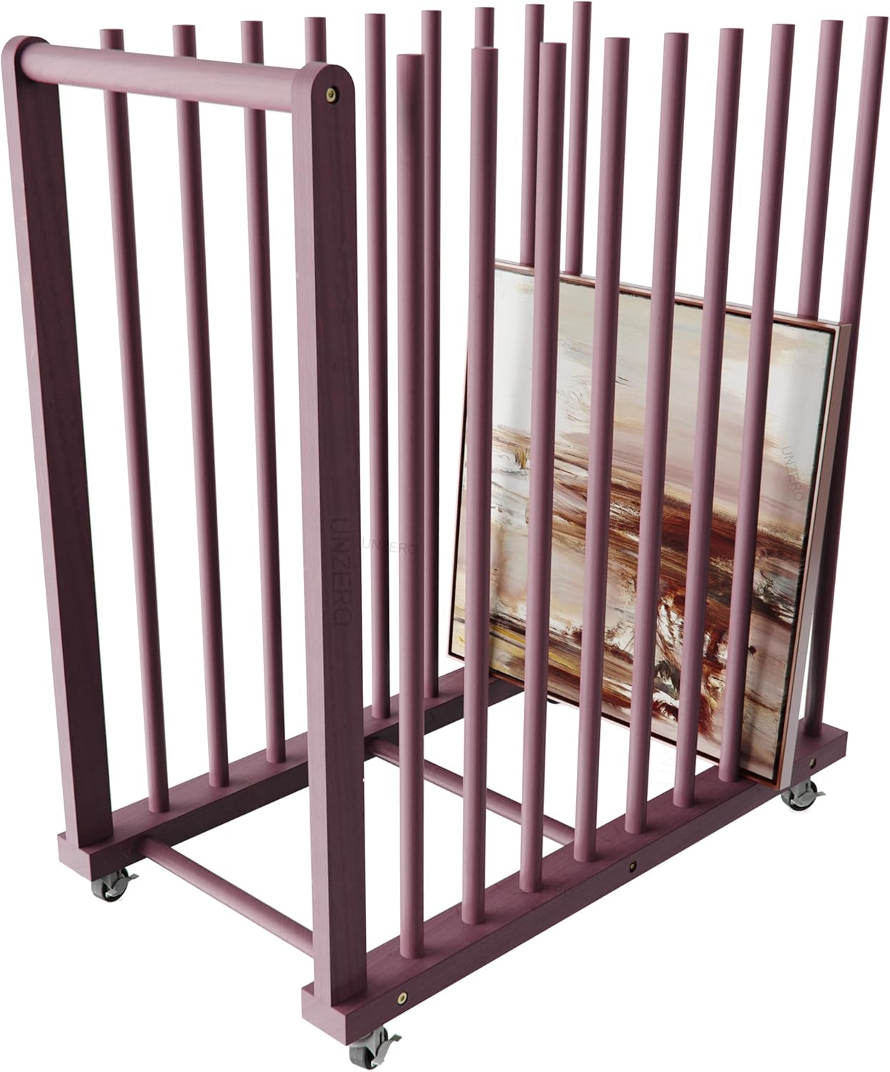 Versatile Art Storage Rack with Handle & Caster Wheels for Canvas