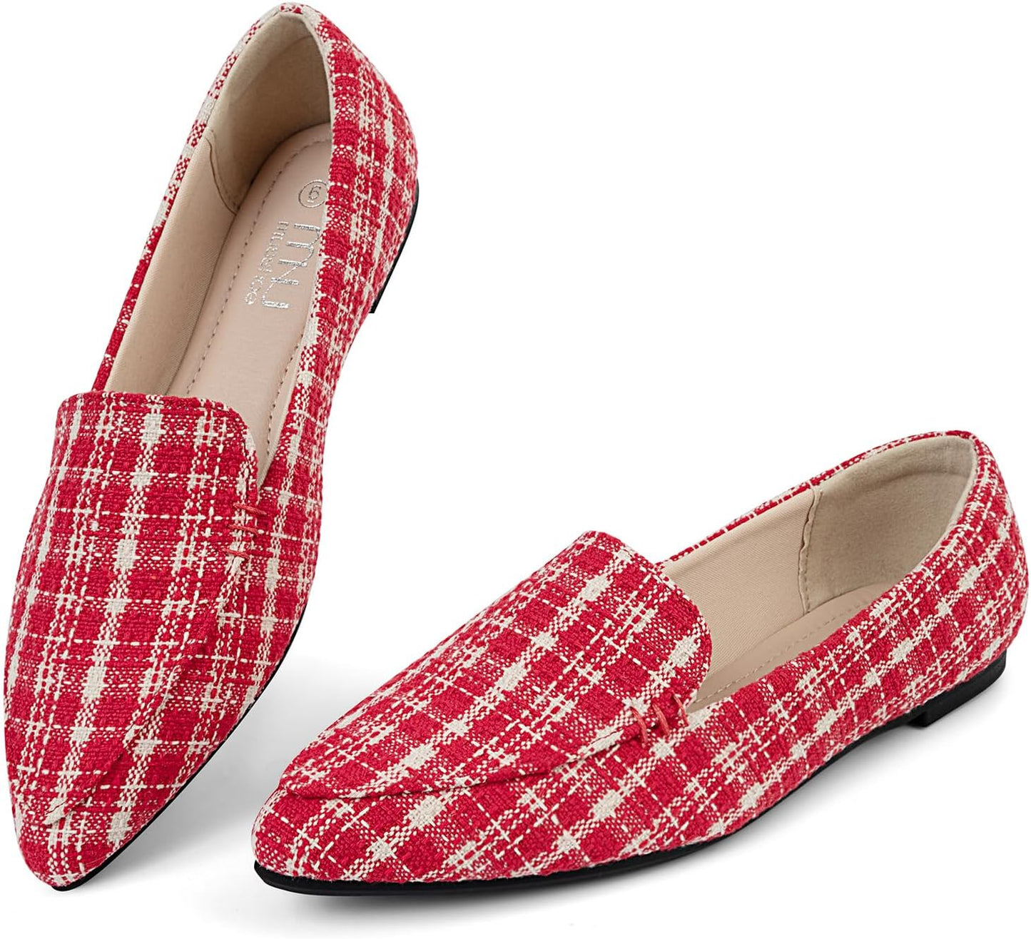 MUSSHOE Comfortable Pointed Toe Memory Foam Loafers for Women