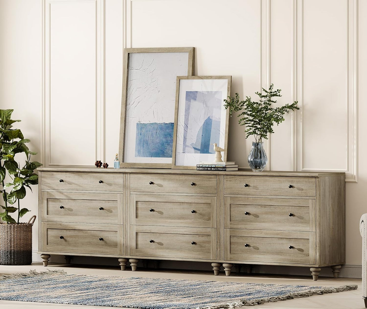 WAMPAT Dresser for Bedroom with 9 Drawers and Storage Space