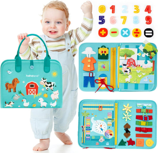 Hahaland Farm Animals Busy Board - Preschool Learning Fun!
