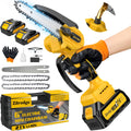 Brushless Mini Chainsaw Cordless 6 in - Portable Handheld Wood Cutter
