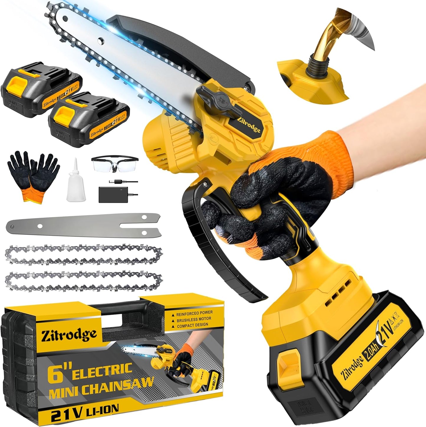Brushless Mini Chainsaw Cordless for Efficient Tree Trimming