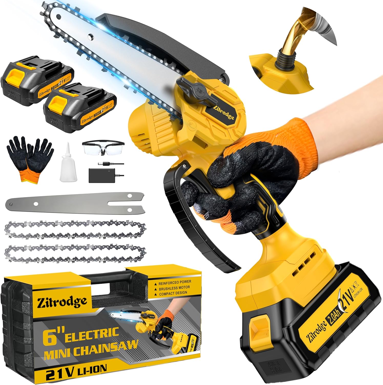 Brushless Mini Chainsaw Cordless for Efficient Tree Trimming