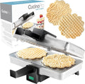 Pizzelle Maker - Polished Electric Baker Press Makes Two 5-in Cookies