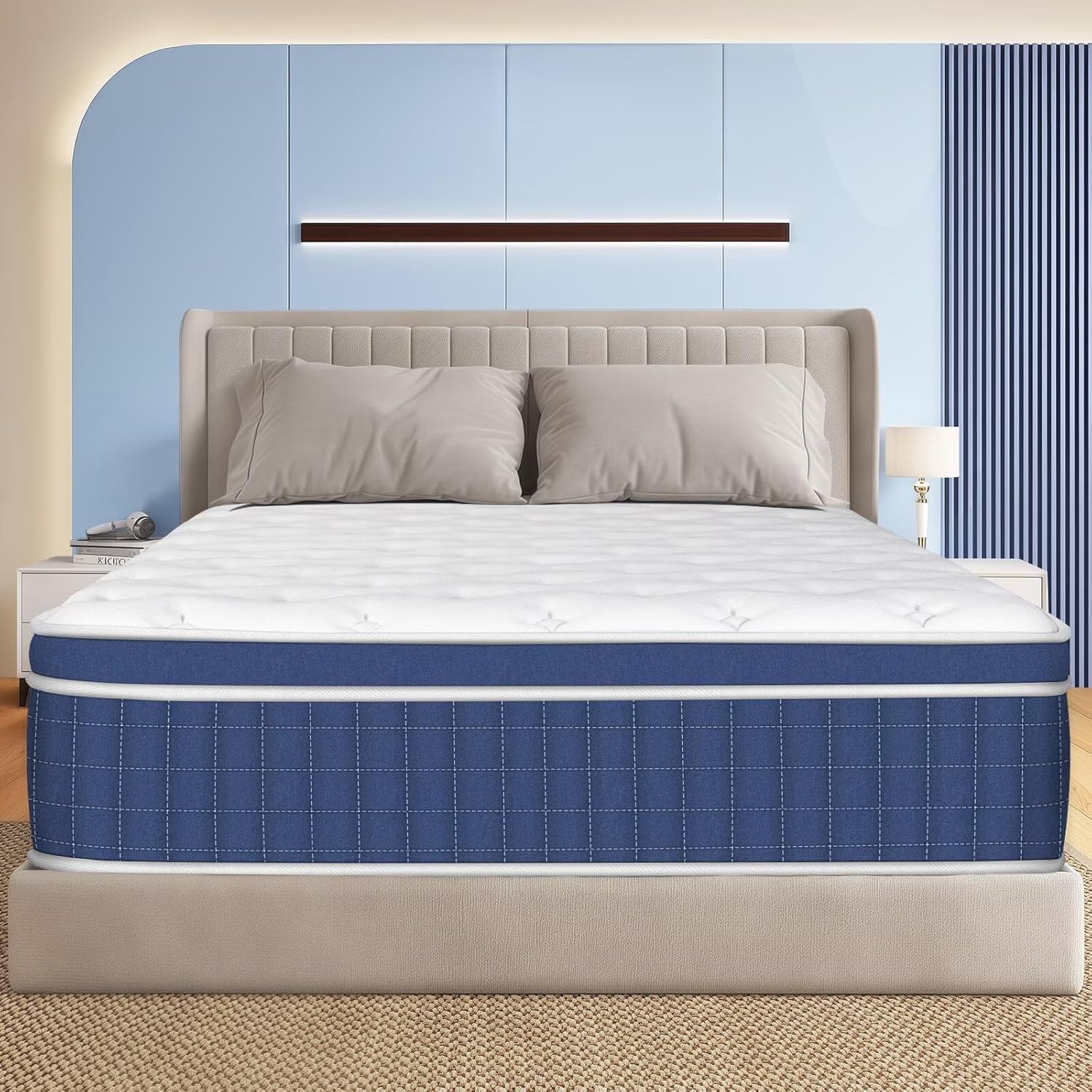 King Size Mattress in a Box 12 Inch Hybrid for Balanced Comfort