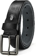 Full Grain Leather Belt for Men 1.5 in Casual - Smooth Oval Holes
