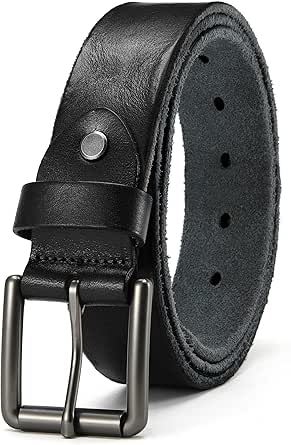 YOETEY Full Grain Leather Belt for Men - Casual 1 1/2in Style