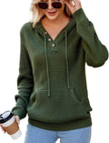 CiCiBird Women Fall Hoodies V Neck Oversized Pullover - Cozy Knit