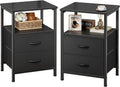 Huuger Night Stand Set of 2 - Compact Bedside Tables with Storage