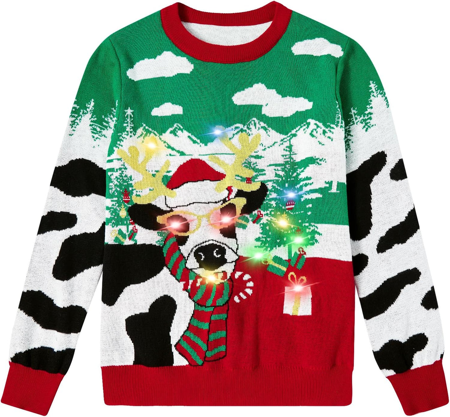 ADUKIDE Boys Ugly Christmas Sweater with LED Lights for Fun