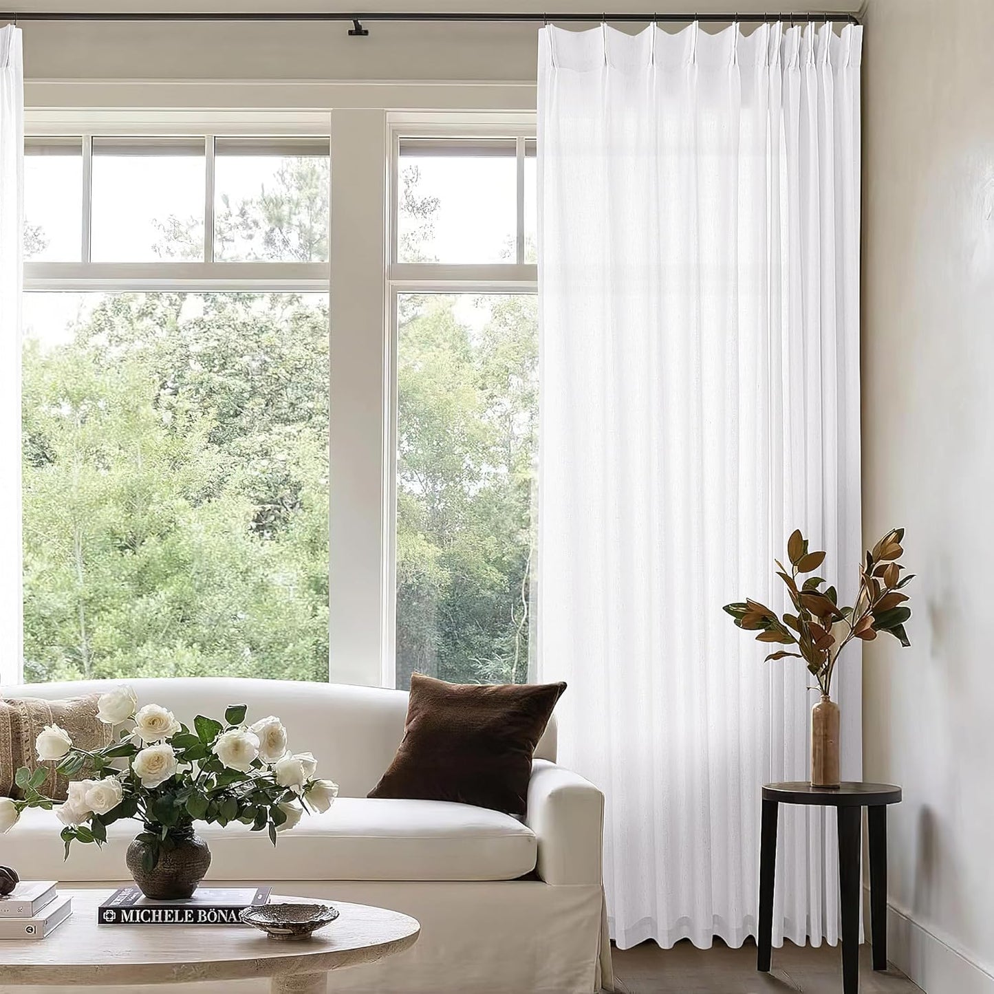 Extra Wide Pinch Pleat Curtains for Patio Sliding Glass Door