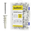 #8 Self Drilling Drywall Plastic Anchors with Screws - Holds up to 75