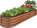 8x2x1 ft Raised Garden Bed - 108 Gal Wood Grain Metal Planter