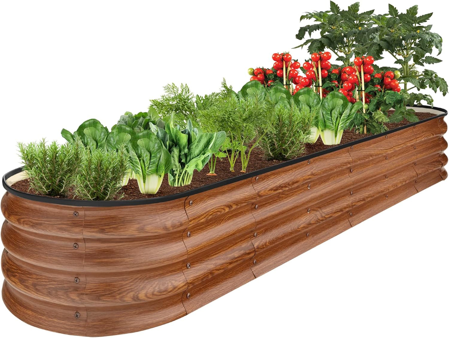 Outdoor Metal Raised Garden Bed for Vegetables and Herbs