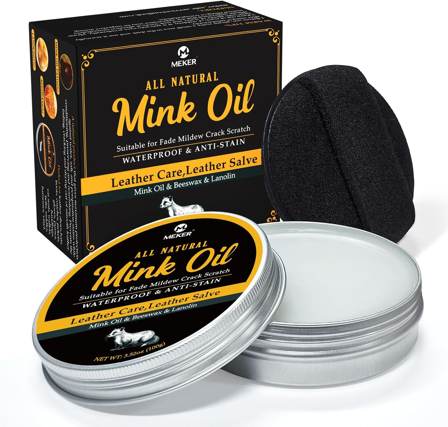 MEKER Mink Oil: Waterproof & Restore Leather