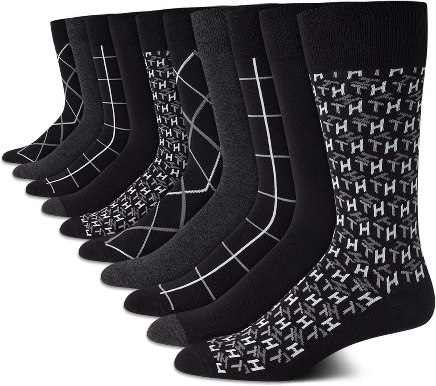 Tommy Hilfiger Mens Dress Socks - Comfort Stretch Crew Socks