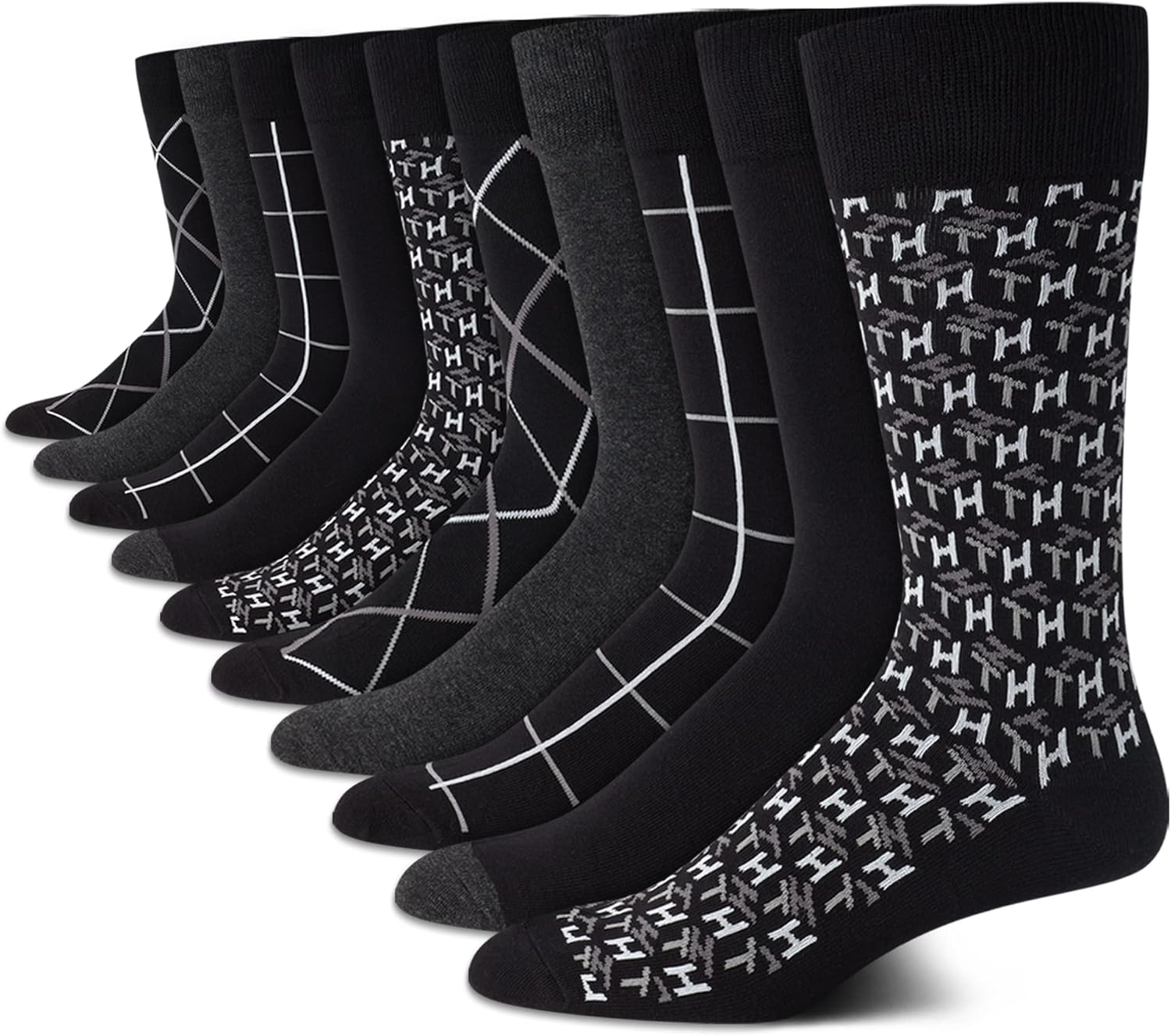 Tommy Hilfiger Mens Dress Socks - Comfort Stretch Crew Socks