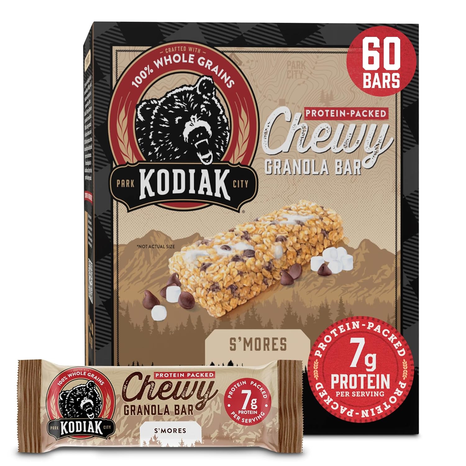 Kodiak Cakes Chewy Granola Snack Bars, High Protein S'mores
