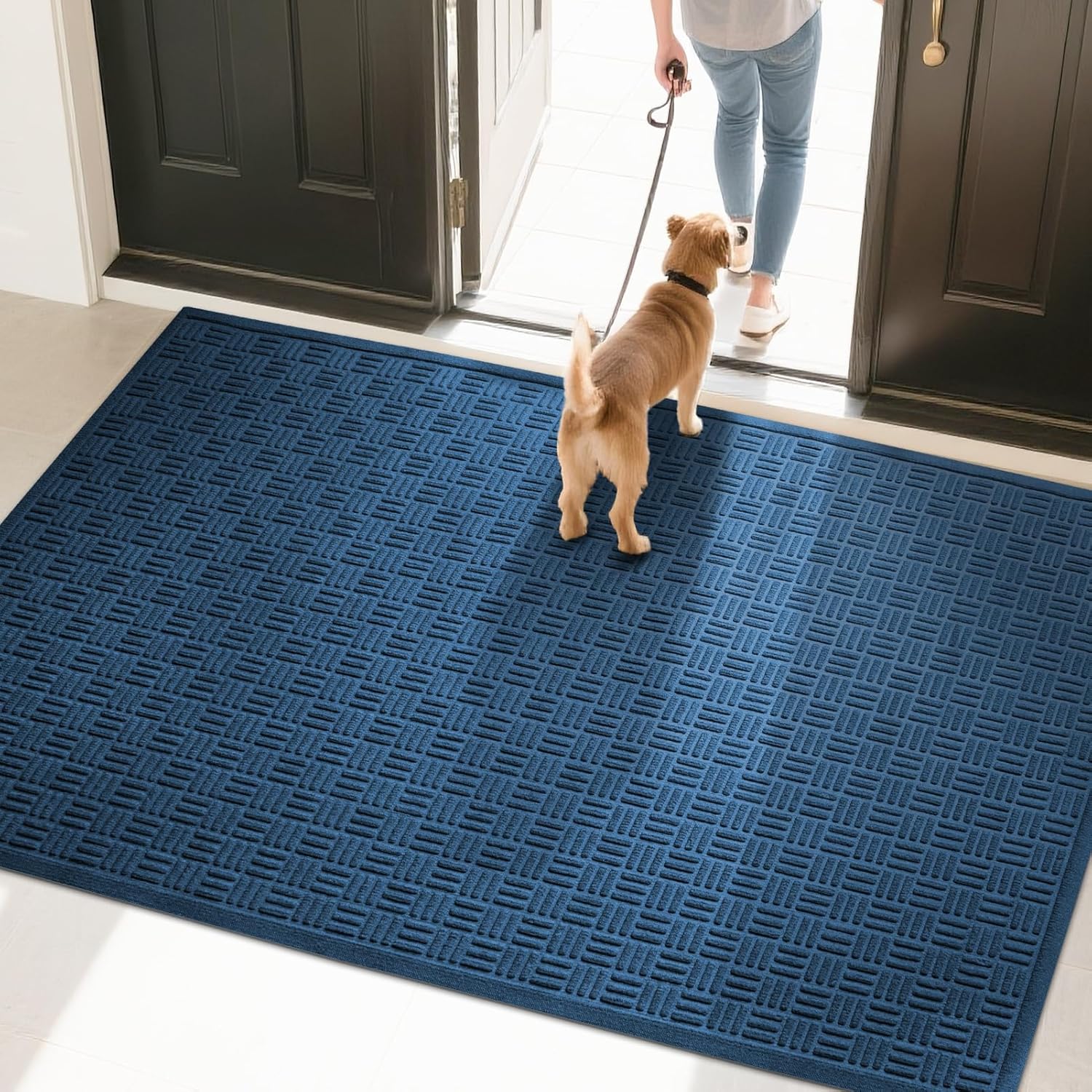 Mibao Front Door Mat Indoor Outdoor Waterproof Non-Slip Durable