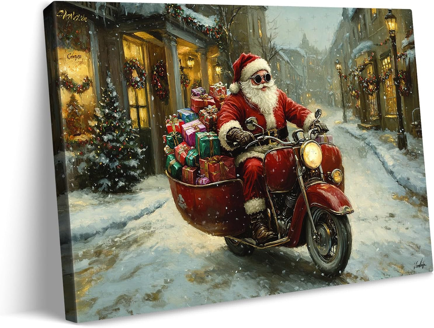 Vintage Santa Canvas Wall Art for Holiday Decor and Gifting
