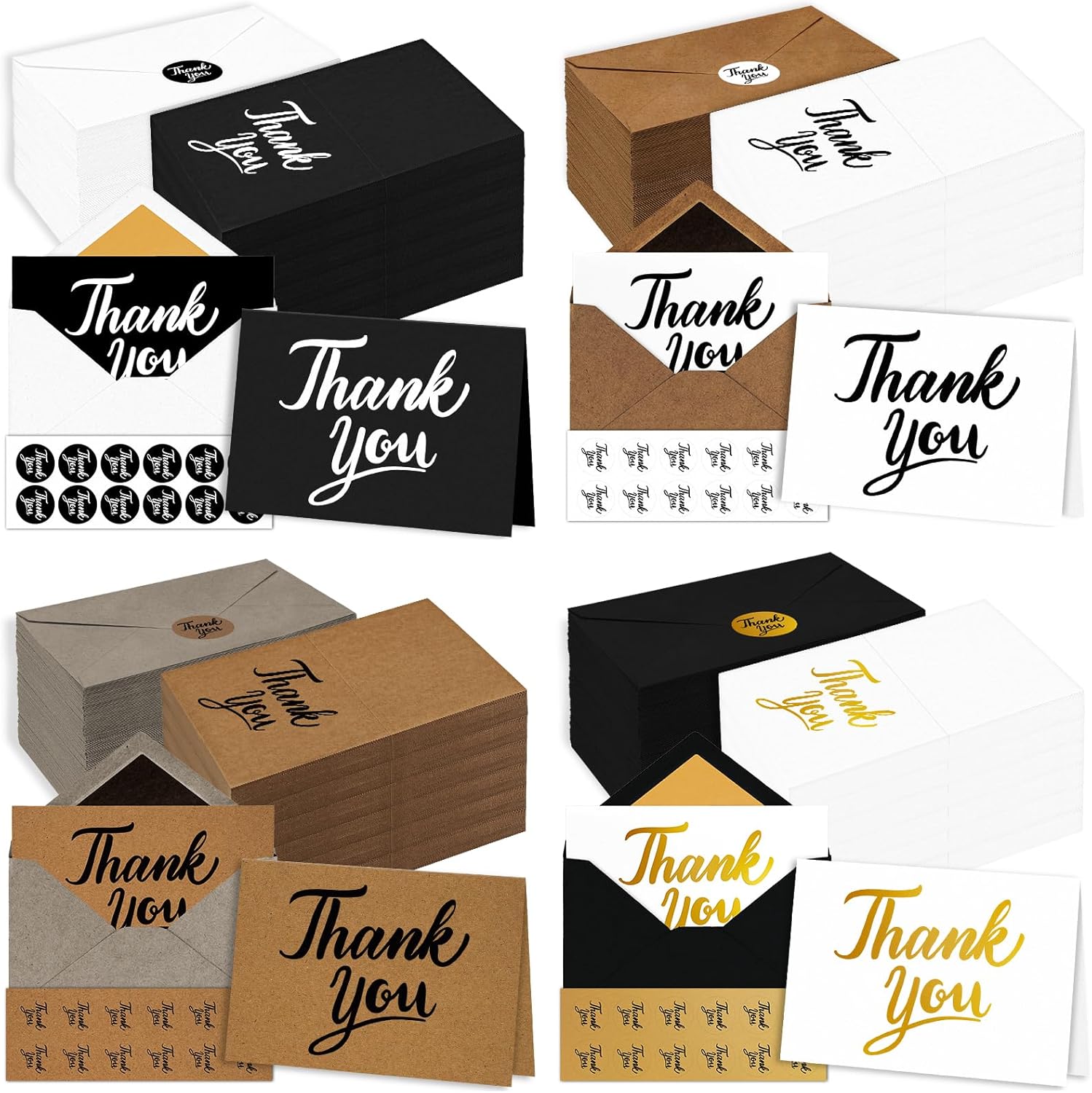 600 PCS Thank You Cards with Envelopes for Every Occasion