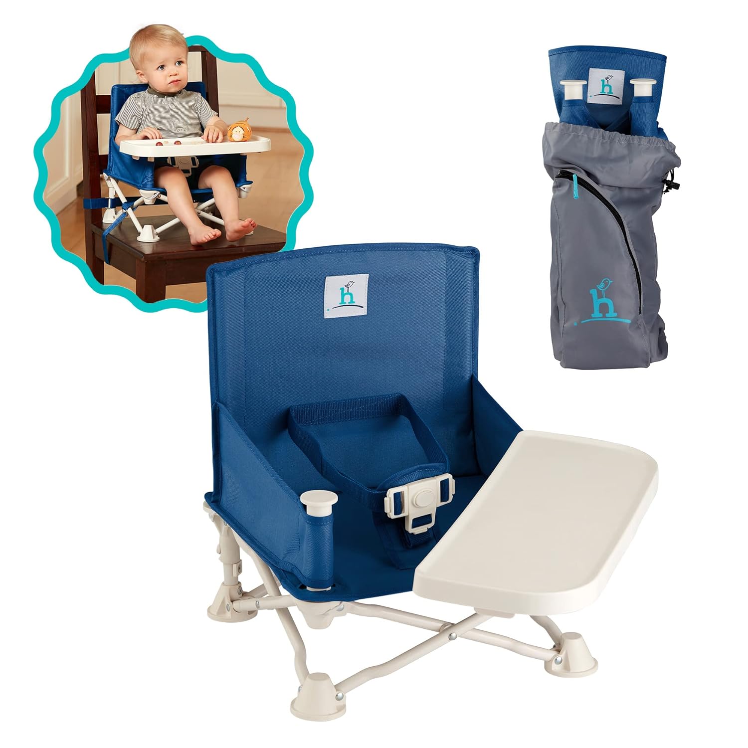Hiccapop Portable Booster Seat | Tip-Free Dining Enjoyment