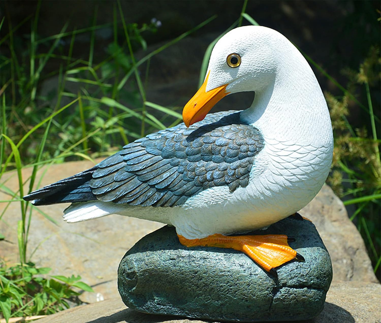 Real Seagull Outdoor Sculpture for Garden and Beach Decor