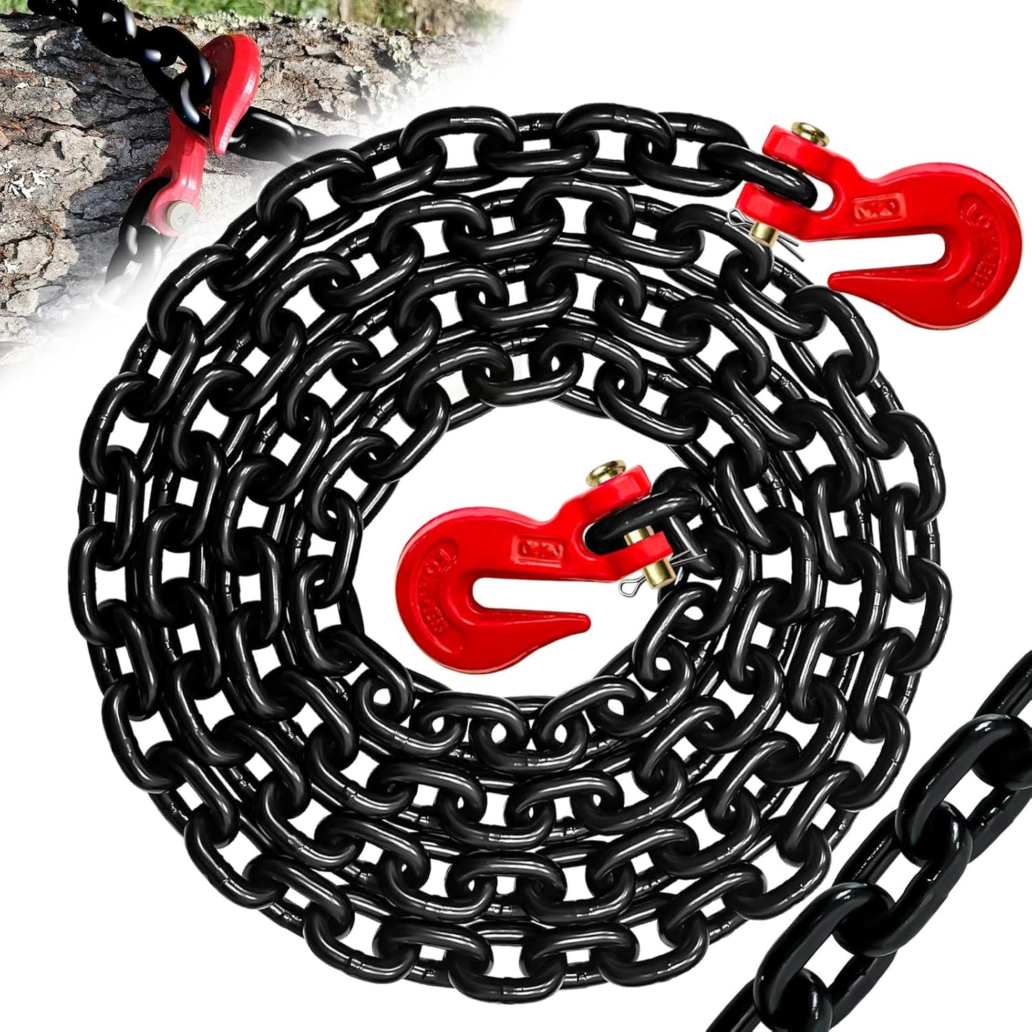 G80 Binder Chain 3/8in x 16ft - Heavy-Duty Transport Safety Chain