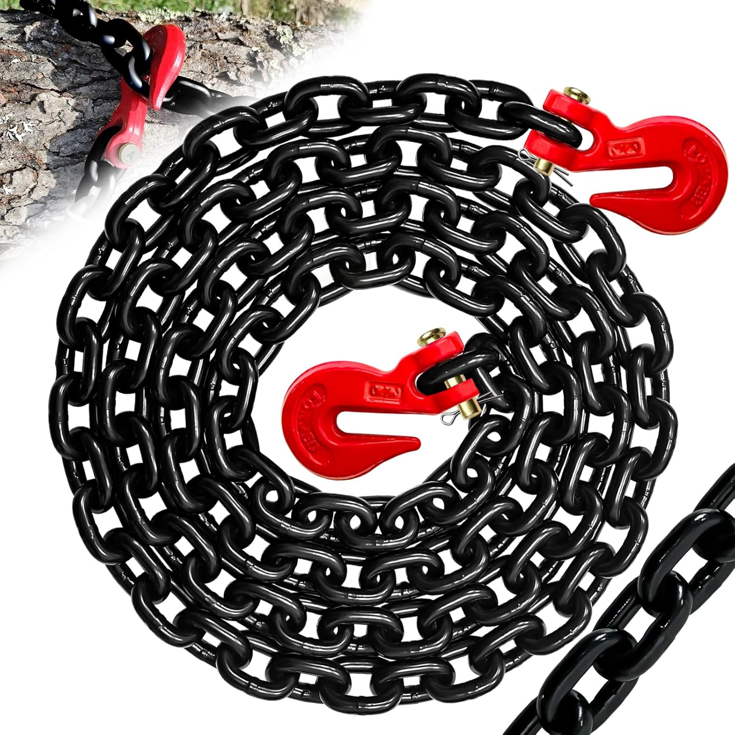 G80 Binder Chain 3/8in x 16ft - Heavy-Duty Transport Safety Chain