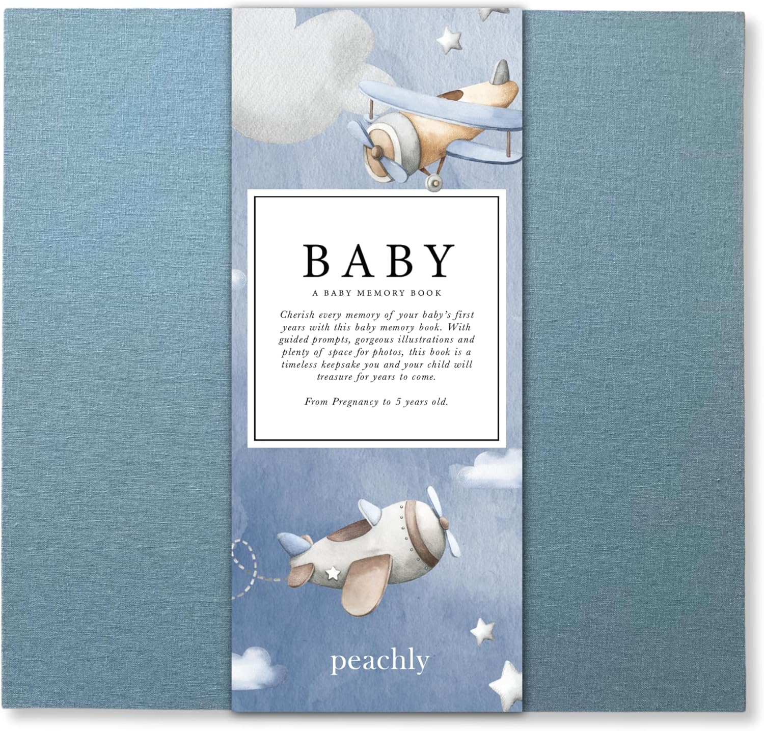 Peachly Baby Boy Memory Book - Simple Scrapbook for Milestones