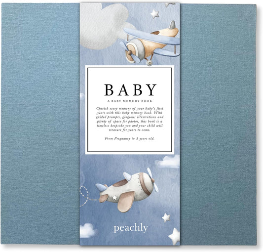 Peachly Baby Boy Memory Book - Simple Scrapbook for Milestones