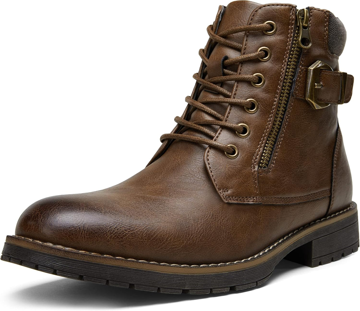 Vostey Men's Casual Combat Motorcycle Ankle Dress Boots