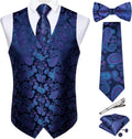 Men's Silk Paisley Vest and Necktie Set - Formal 6PCS