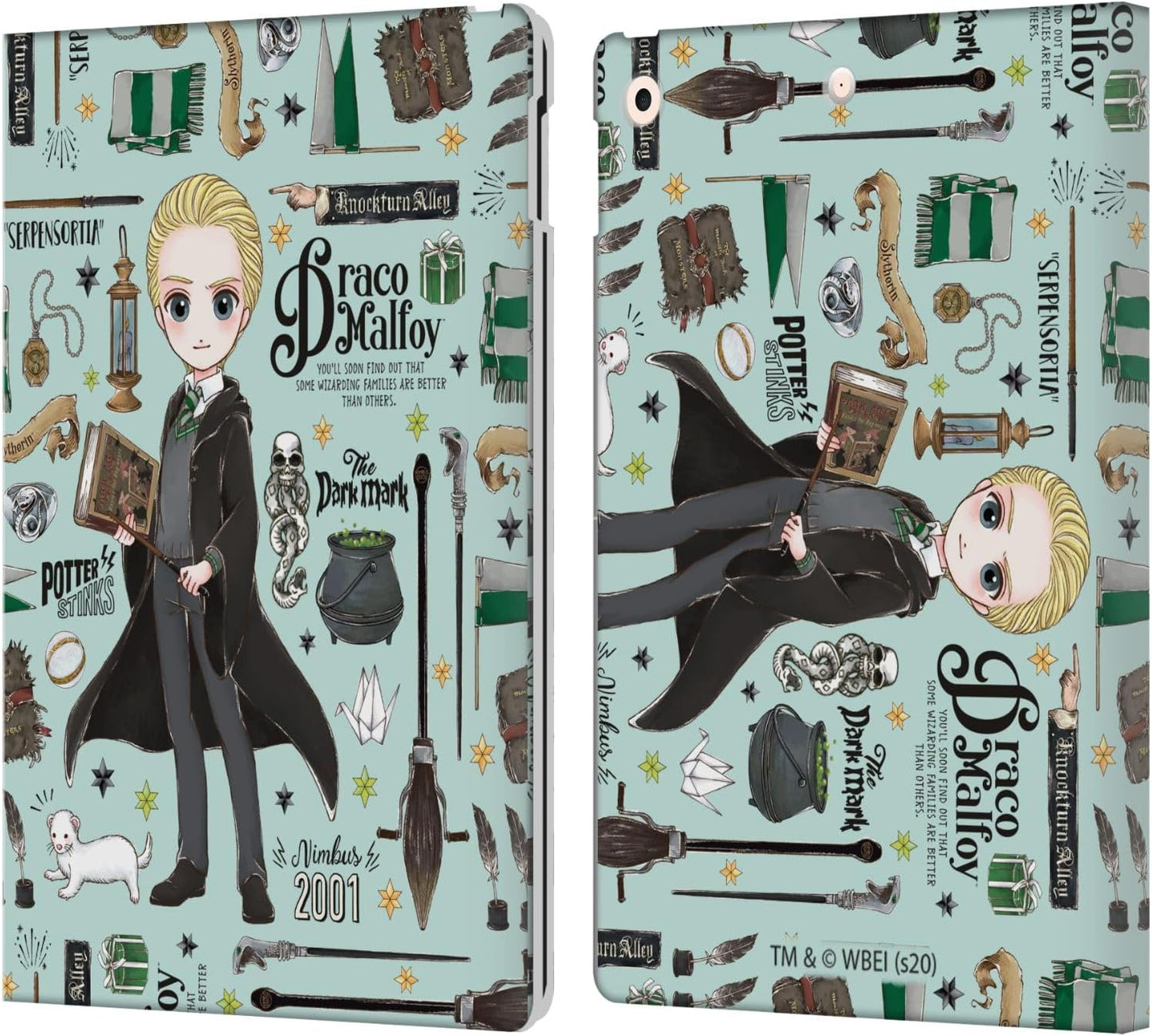 Harry Potter Draco Pattern Leather Wallet Case for iPad 10.2