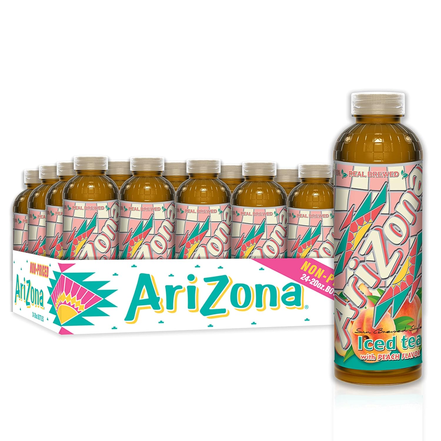 AriZona Peach Tea 20 Fl Oz Pack of 24 Refreshing Beverage