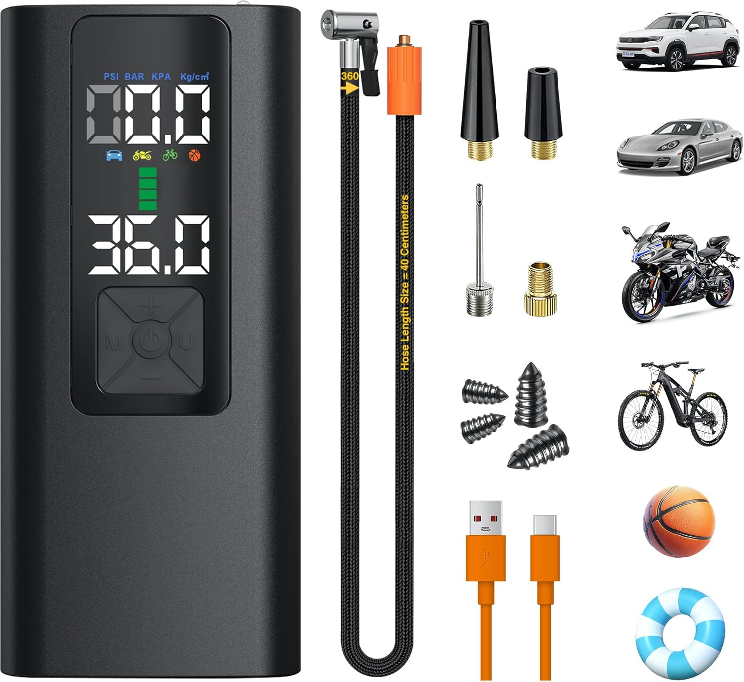 Fast Inflation Portable Tire Pump by LIDEIE
